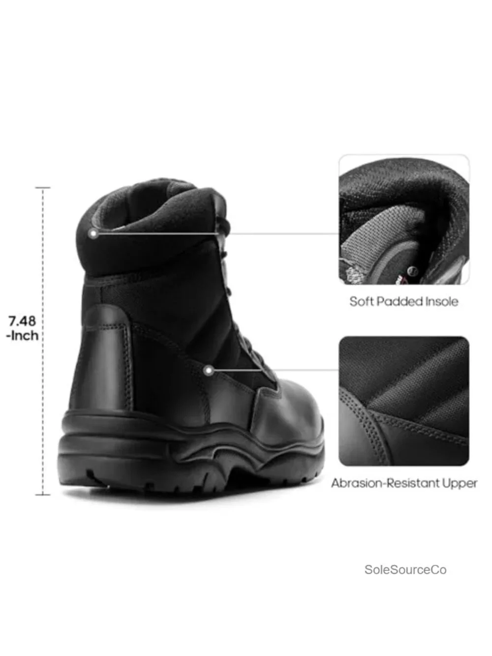 Men's Waterproof Leather Military Tactical Work Boots 6 Inch